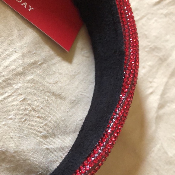 Hildie & Jo Ruby Red Rhinestone Classic Headband and Bow Set Holiday Collection - Picture 8 of 11